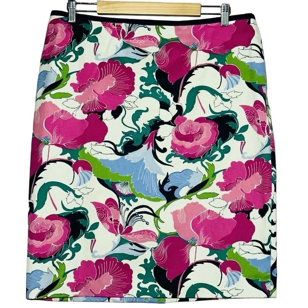 Talbots Bright Floral A-Line Skirt Size XL Lined